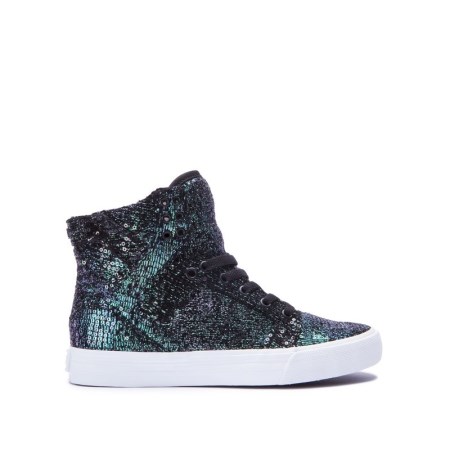 Supra Skytop Womens High Tops Shoes Black/Multicolor UK 70QHY